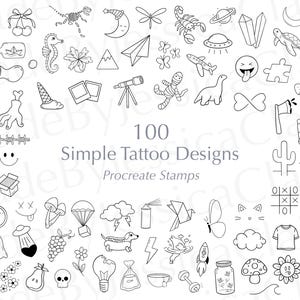 Procreate Tattoos | Doodles | Procreate Tattoo Brushset | Tattoo stencil | Procreate cutfile | Commercial Use Included