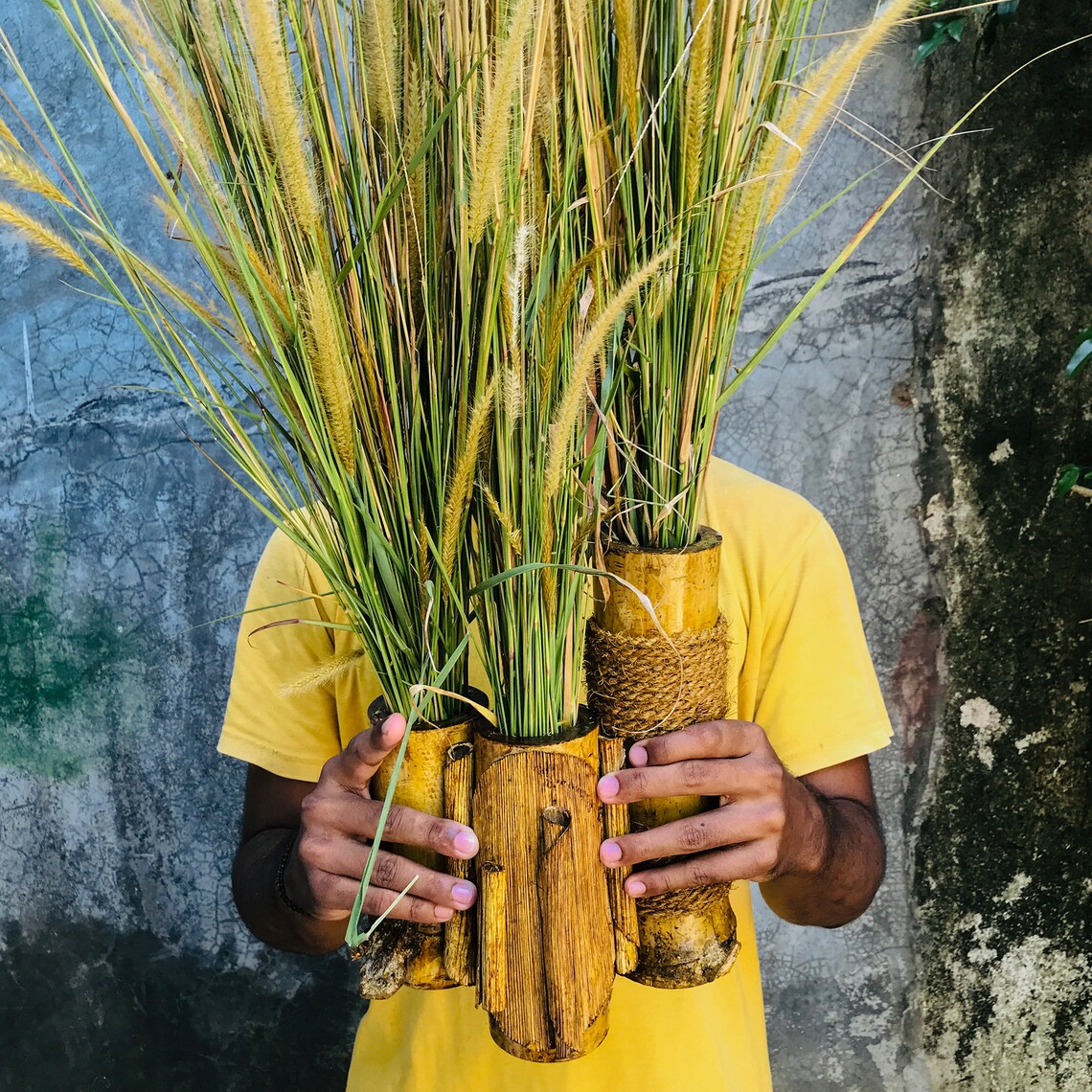 Bamboo Pot Bamboo Planter Pot Bamboo Vase Etsy