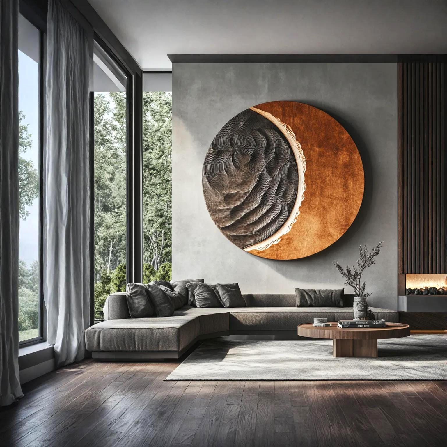 Hand Carved Wood Moon Wall Art: Modern Abstract Sculpture - Etsy