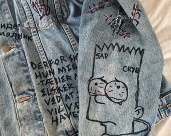 Lil Peep Custom Jeans Jacket - Etsy 