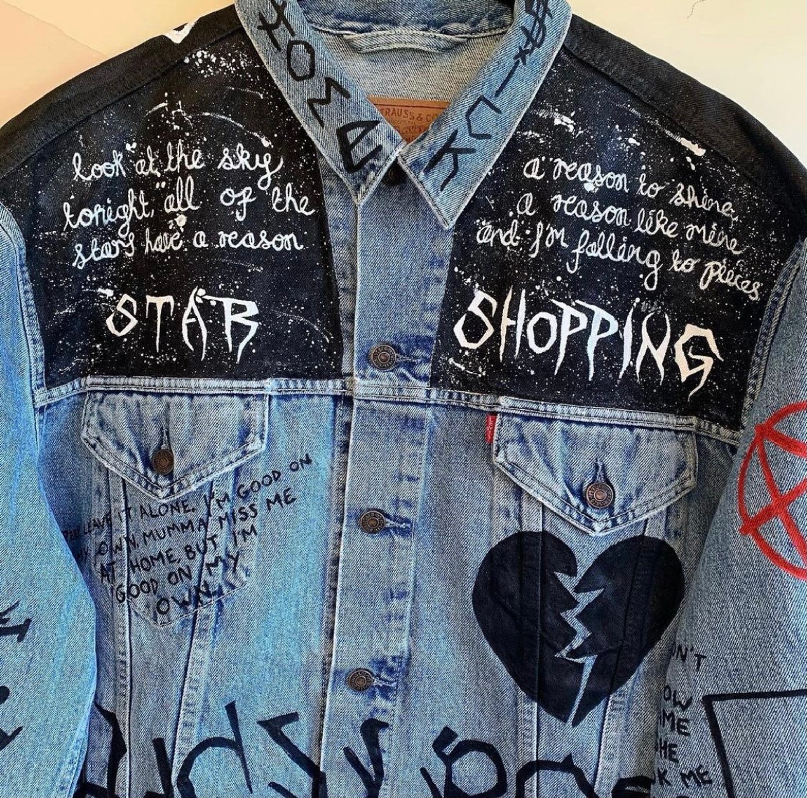 Lil peep custom jacket | Etsy