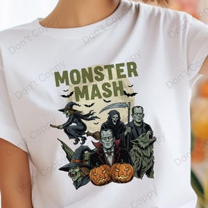 Monster Mash Halloween PNG, Vintage Horror Sublimation, Classic Monsters Design, Spooky Party PNG, Retro October Sublimation