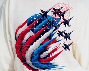 Fighter Jets USA Flag PNG: 4th of July Sublimation (Digital Download)