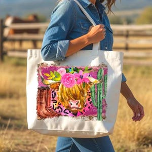 Akwarela, krowa szkocka, PNG, kwiatowy wzór sublimacji, zachodnia jałówka, clipart (pobieranie cyfrowe)