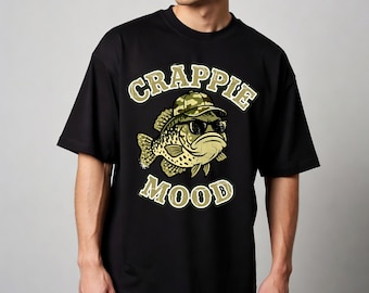 Funny Crappie Fishing PNG Cool Fish with Camo Hat Sublimation Lake Life png