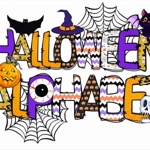 Halloween Alphabet Png File, Halloween Png, Alphabet Png, Halloween Sublimation Design Font, Spooky Png, Boo, Halloween Font