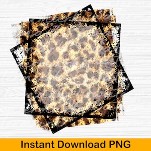 Leopard Frame Background, Distressed Leopard Background Png, Sublimation Design Downloads, Png File For Sublimation