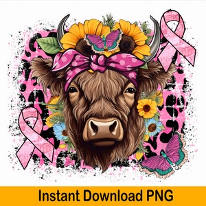 Save the Udders Breast Cancer png, Awareness Higland Cow png, breast cancer month png