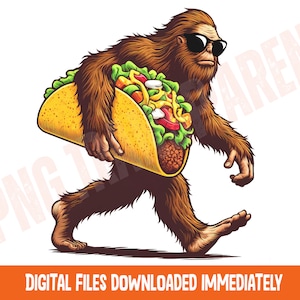Bigfoot Carrying Taco PNG, Cinco De Mayo, Cinco De Mayo Shirt png, Mexican Png, Mexico Png, Fiesta Png