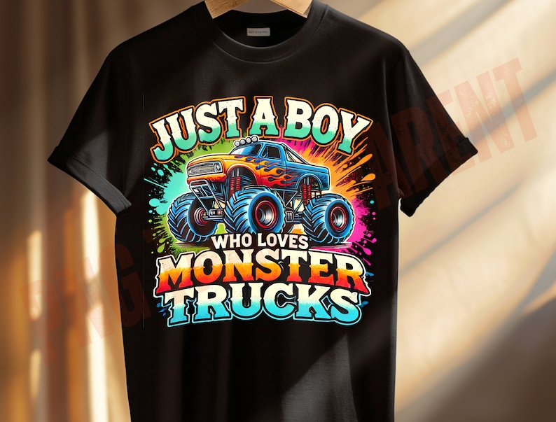 Color Splash Truck PNG | Monster Truck Lover Digital Art | Boy’s Shirt Sublimation Design | Download Now Printable File
