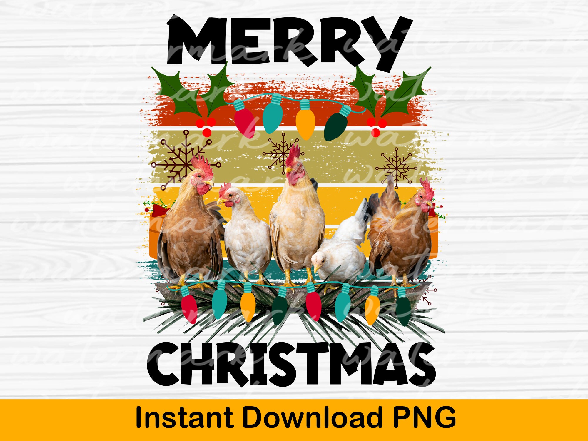 Merry Christmas Chicken Png Chicken Design Chicken | Etsy