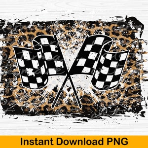 Racing Sublimation png, Racing PNG file, Racing Flags and Leopard Grunge background, Racing Flags png