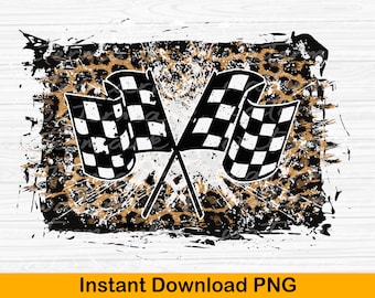 Bandeiras de corrida PNG: Design de sublimação de leopardo grunge (download digital)