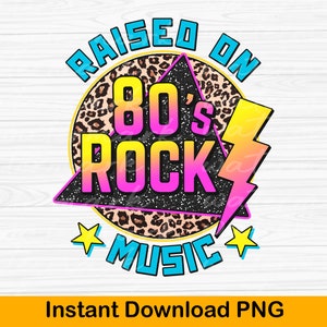 80s Rock Musik PNG: Leopard Retro Design (Digitaler Download)