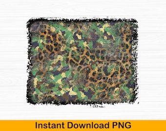 Leopard Camouflage Background PNG, Grunge Cheetah Backsplash Distressed Camo png file