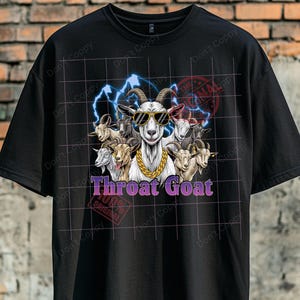 Throat Goat PNG, Funny Offensive Goat Meme Sublimation Design, Adult Humor Retro Animal Clipart for T-Shirts and Gag Gifts