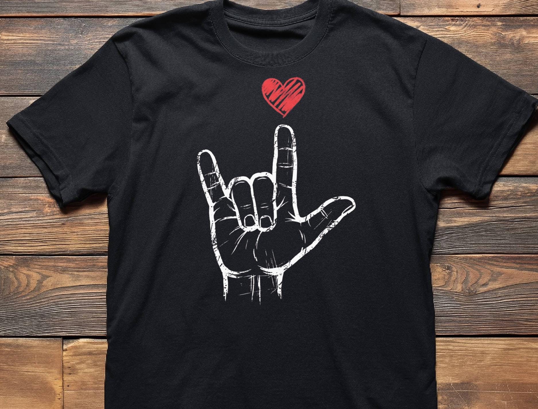 Love You Sign Png, ASL Hand Heart Png, Sign Language Art PNG, Red Heart ...