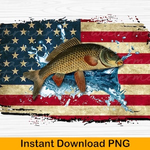 Fishing sublimation designs downloads, Fish American flag png, digital download, bass fishing, sublimation graphics, USA flag, Father&#39;s day