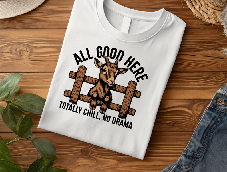 Funny Goat PNG: "It's Fine, I'm Fine" Design (Digital Download) image 10