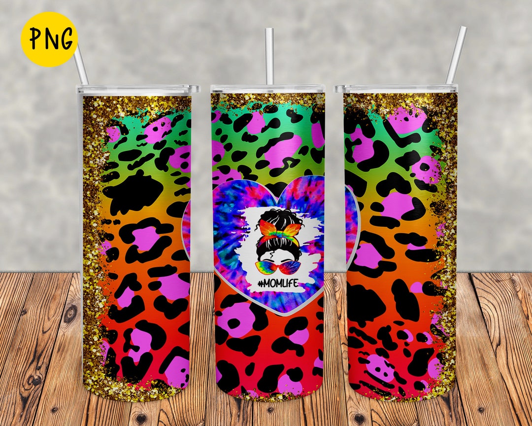 Mom Life Leopard Tie Dye Wrap 20oz Tumbler PNG Instant - Etsy