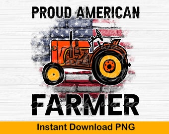 Proud Farmer Png Tractor Png Patriotic Farm Shirt Design American Flag Digital Download