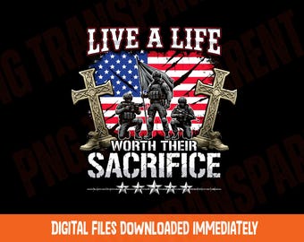 Veteran Eagle USA Flag PNG Graphic (Digital Download)