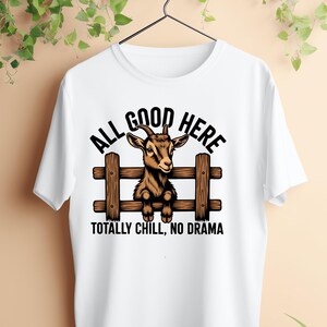 Funny Goat PNG: "It's Fine, I'm Fine" Design (Digital Download) image 9