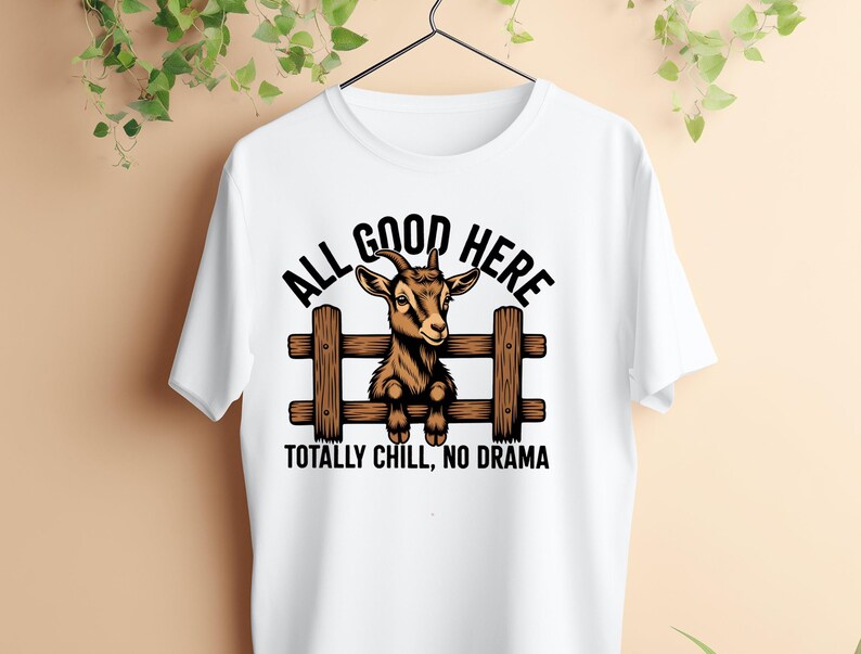 Funny Goat PNG: "It's Fine, I'm Fine" Design (Digital Download) image 9