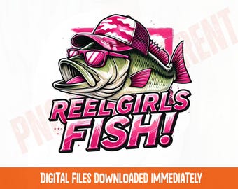 Fish Girl PNG: Retro Angler Graphic, Lake Life Art (Digital Download)