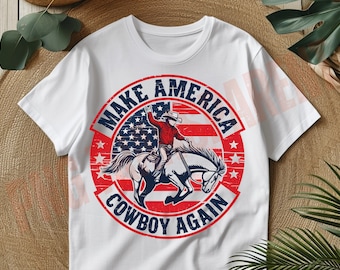Cowboy 4th of July PNG: Western America Sublimation Design (Digital Download)