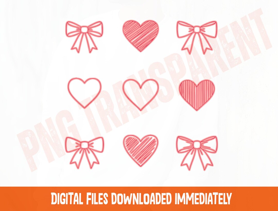 Pink Bows Hearts Png, Cute Heart Bow Png Designs, Girly Heart Bow ...