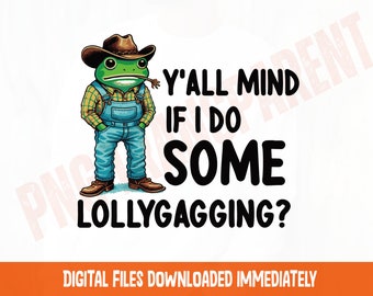 Cowboy-Frosch (PNG) – Lustiger, sarkastischer Western-Frosch (PNG) – Südstaaten-Frosch (PNG) – Digitaler Download