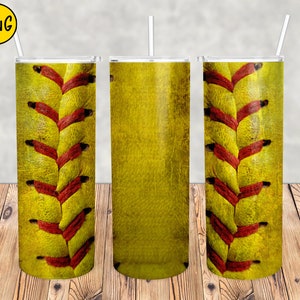 Softball 20oz Skinny Tumbler Wraps Templates, Dirty Softball Sublimation Tumbler Designs Softball