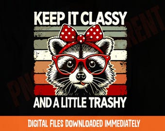 Retro Raccoon PNG: Sarcastic Trash Panda Shirt Design (Digital Download)
