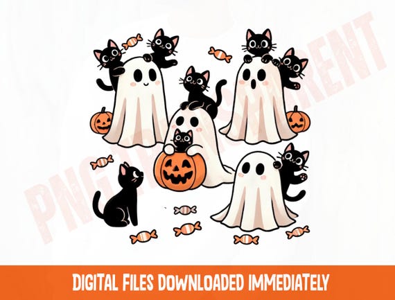 Halloween Cat Ghost PNG, Spooky Cat Mom Design