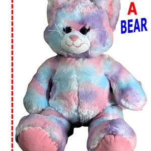Plush Toys: Build-A-Bear 16&quot; Rainbow Tie Dye Soft Kitty Cat.