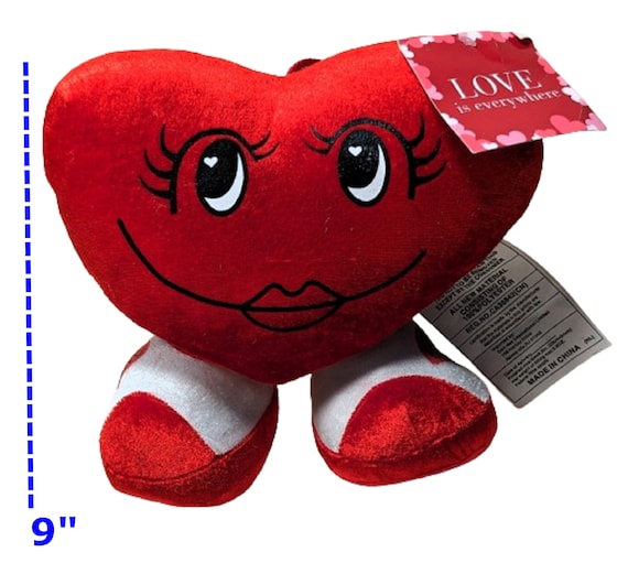Vintage Valentines 9 Heart Kmart Plush Stuffed Red White Love Anniversary pillow expression of Love new With Tag. Etsy UK