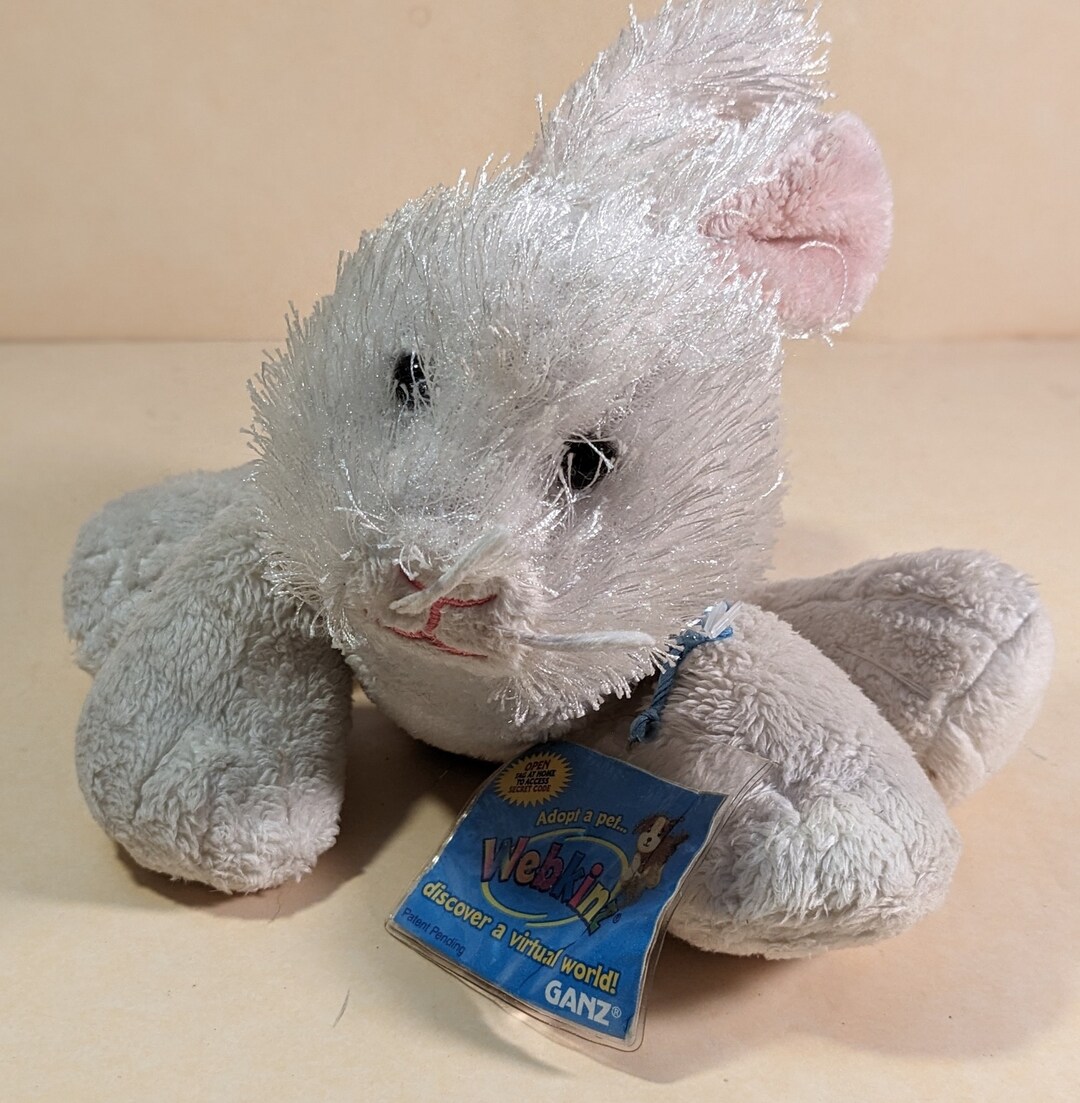 Webkinz Ganz White Furry Bunny Rabbit 8