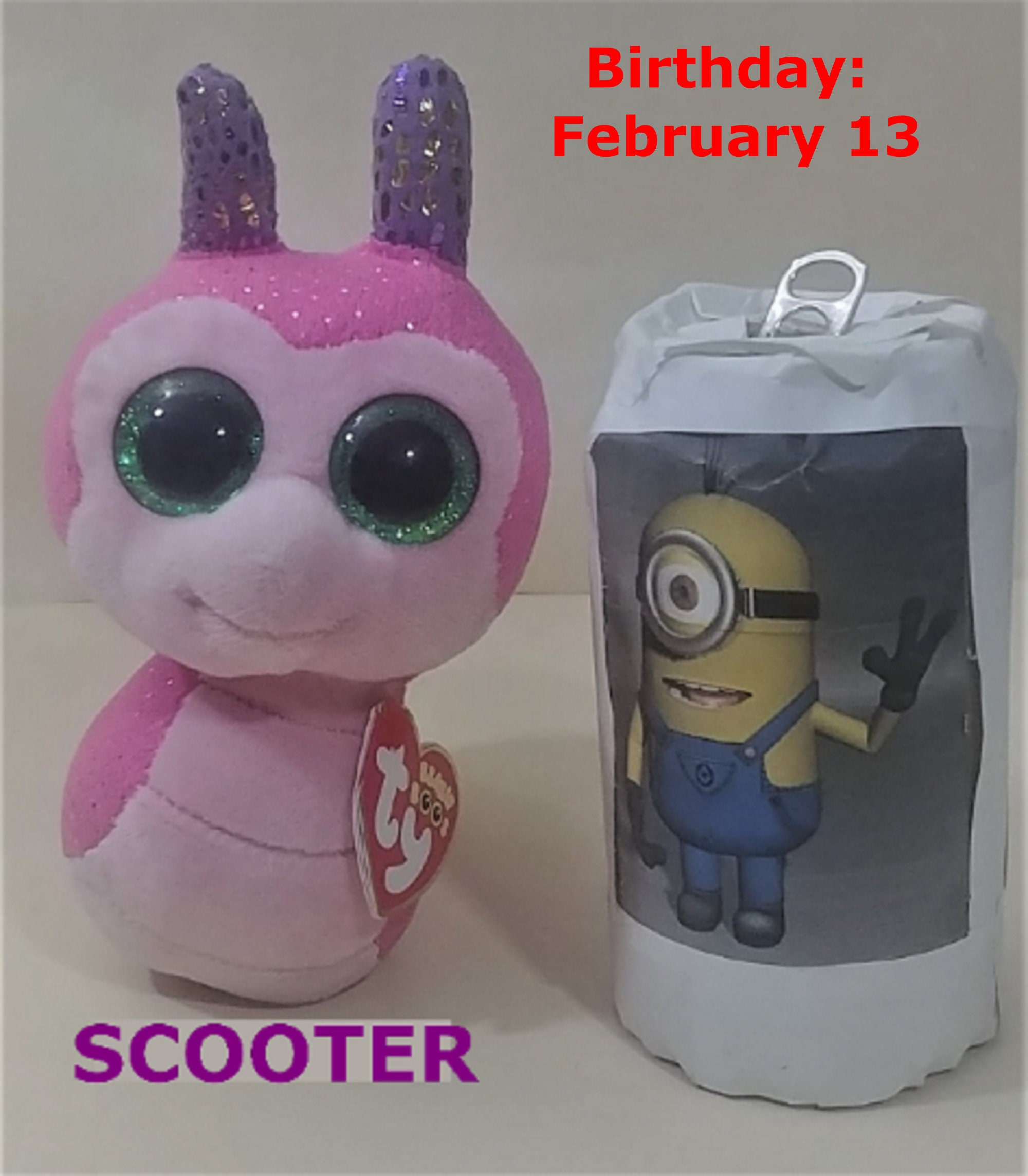 6 Inch NEW MWMT Ty Beanie Boos ~ SCOOTER the Pink Snail 