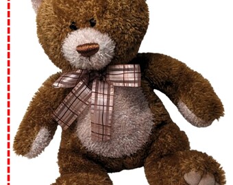 Plush Toys: Aurora 12" Teddy Bear Brown Plush Stuffed Animal Neck Bow/New.