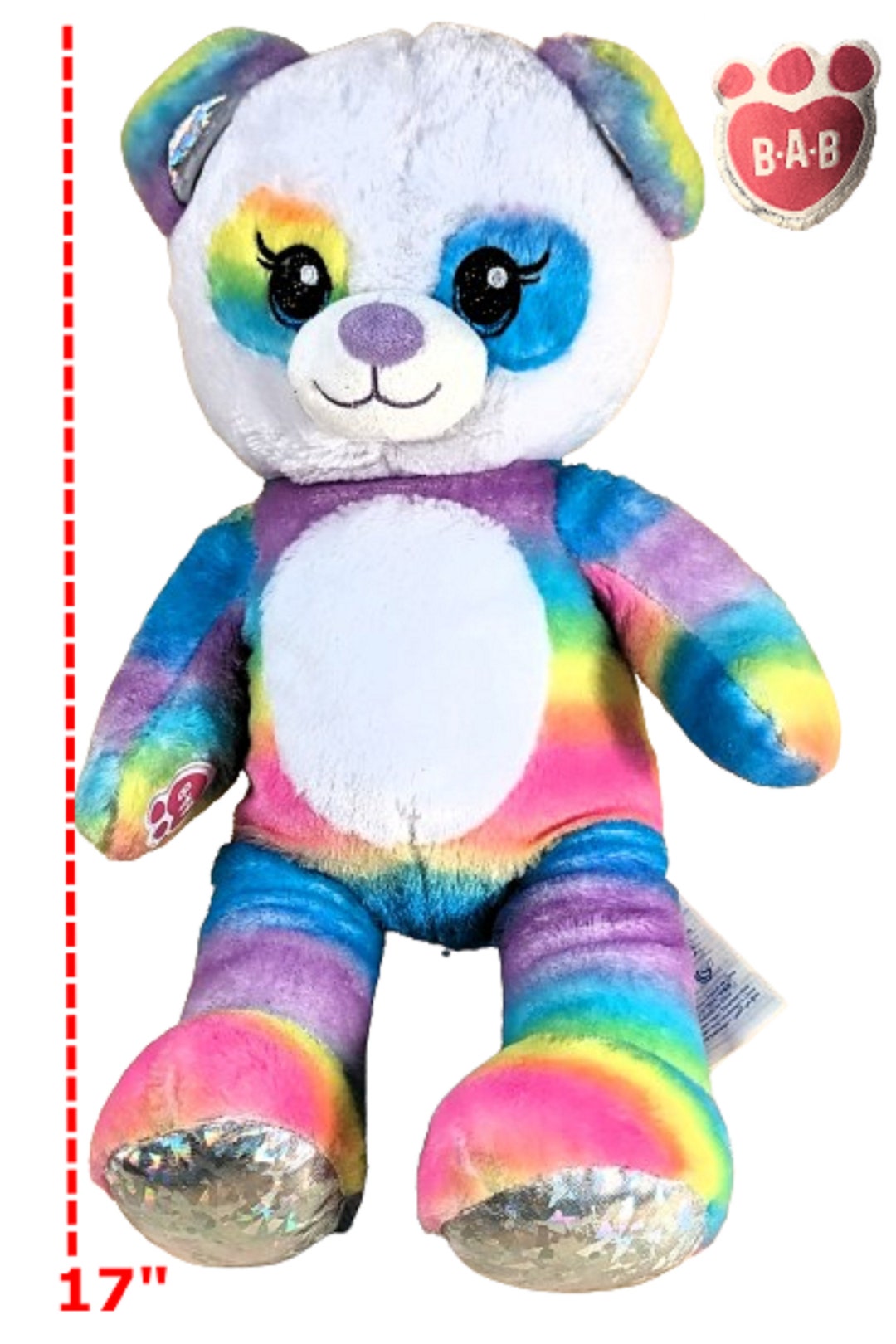 Plush Toys Build A Bear Rainbow Friends 16 Panda Plush Glitter Eyes