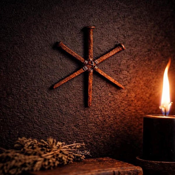 Étoile de protection du fer | Clous de cercueil | Sort de protection de la maison | Articles de sorcellerie et de hoodoos | Décoration de paroisse spirituelle
