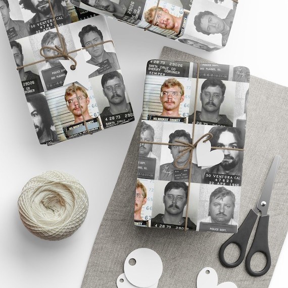 Gift Wrap, Serial Killer Wrapping Paper - Killer Gift Presentation,  True Crime Gift Wrap, Unique Gift Wrap, Creepy Wrapping Paper, Horror