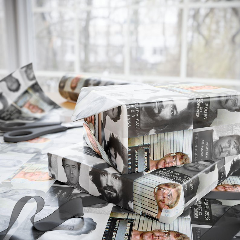 Gift Wrap, Serial Killer Wrapping Paper - Killer Gift Presentation, True Crime Gift Wrap, Unique Gift Wrap, Creepy Wrapping Paper, Horror image 5