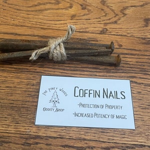 Set of 5 Coffin Nails – Iron Protection Spikes for Witchcraft, Hoodoo, and Ritual Magic – Gothic Altar Tools –    Witch Supplies