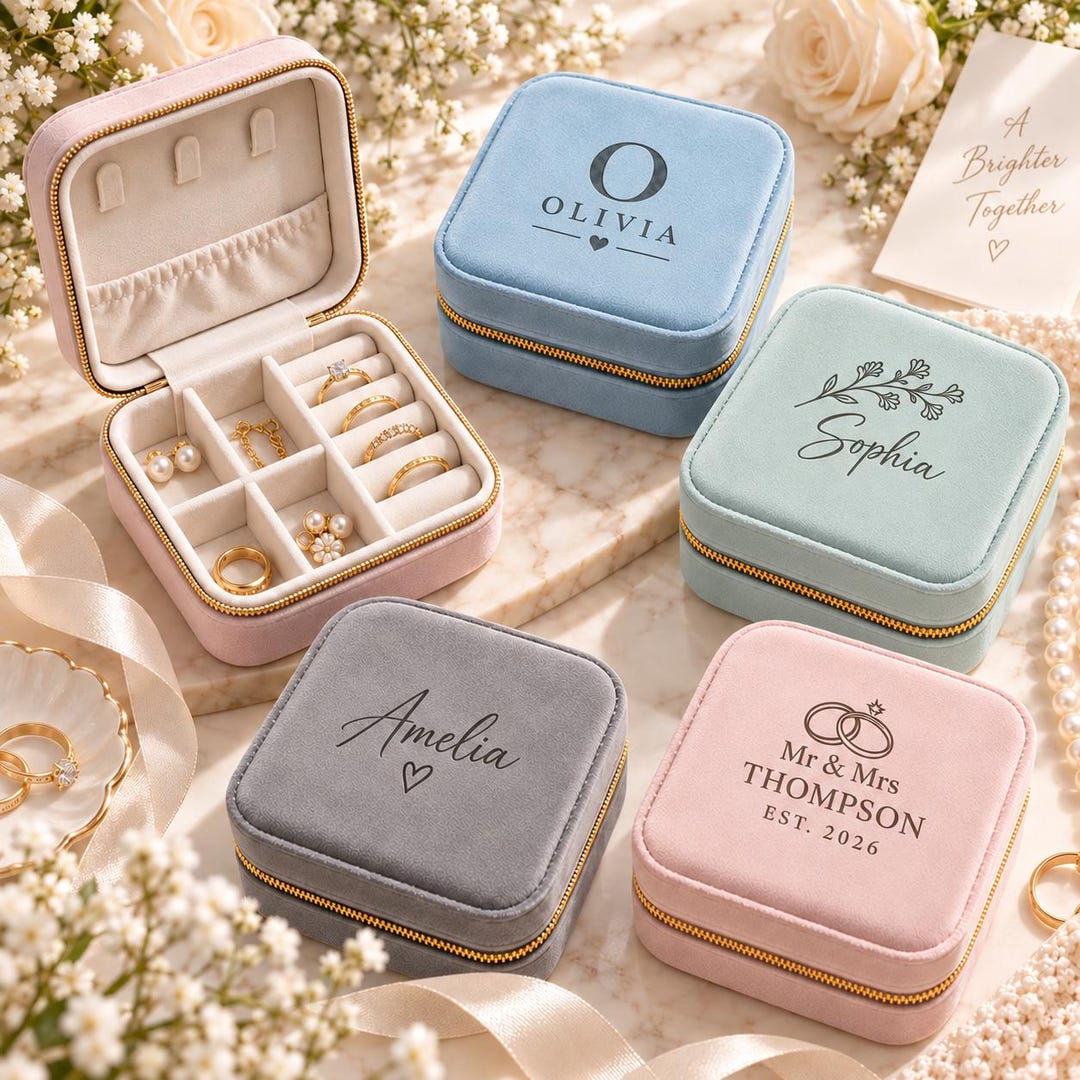 Personalized Bridesmaid Jewelry Box, Custom Wedding Gift for Her ...