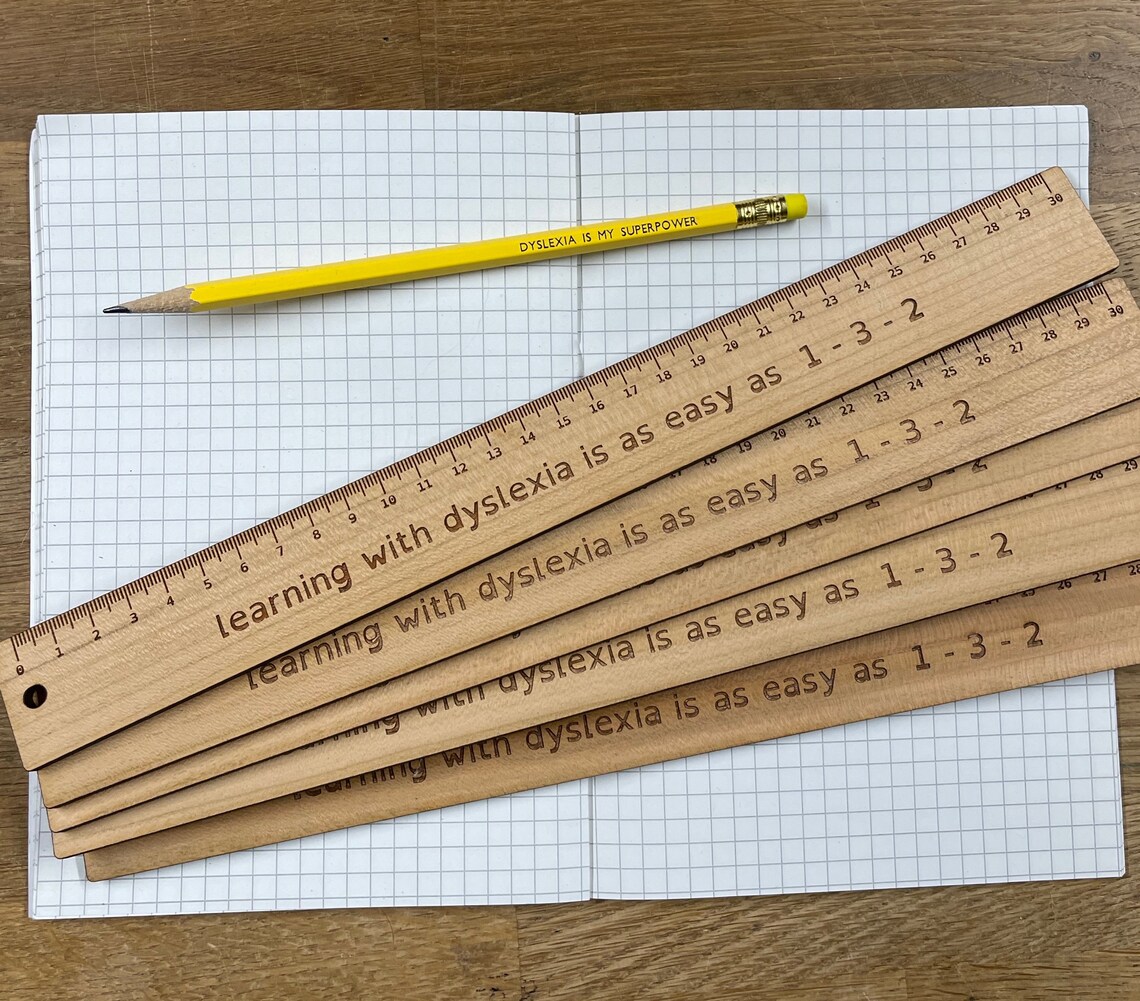 30cm ash wood ruler dyslexia Etsy