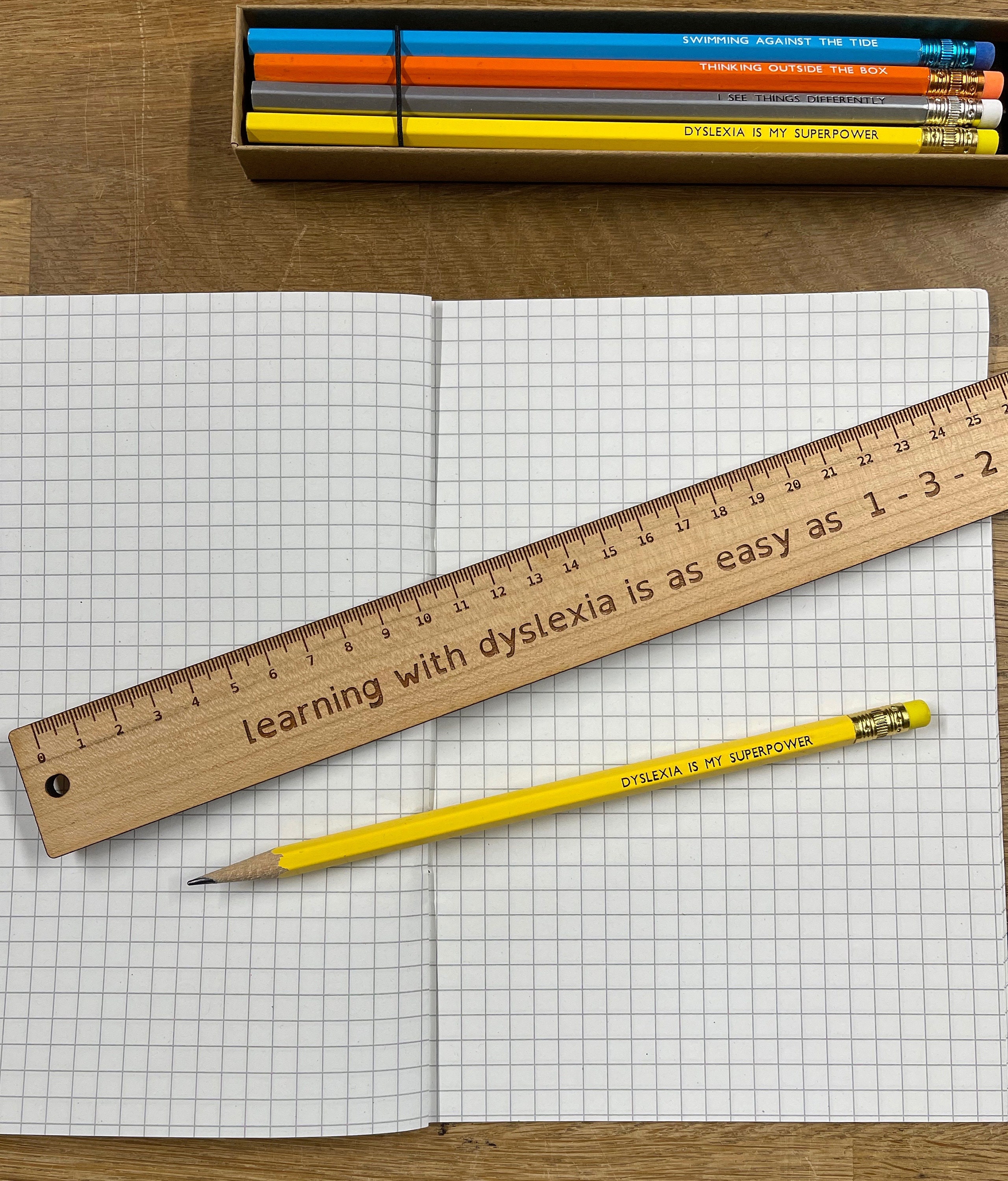 30cm ash wood ruler dyslexia Etsy