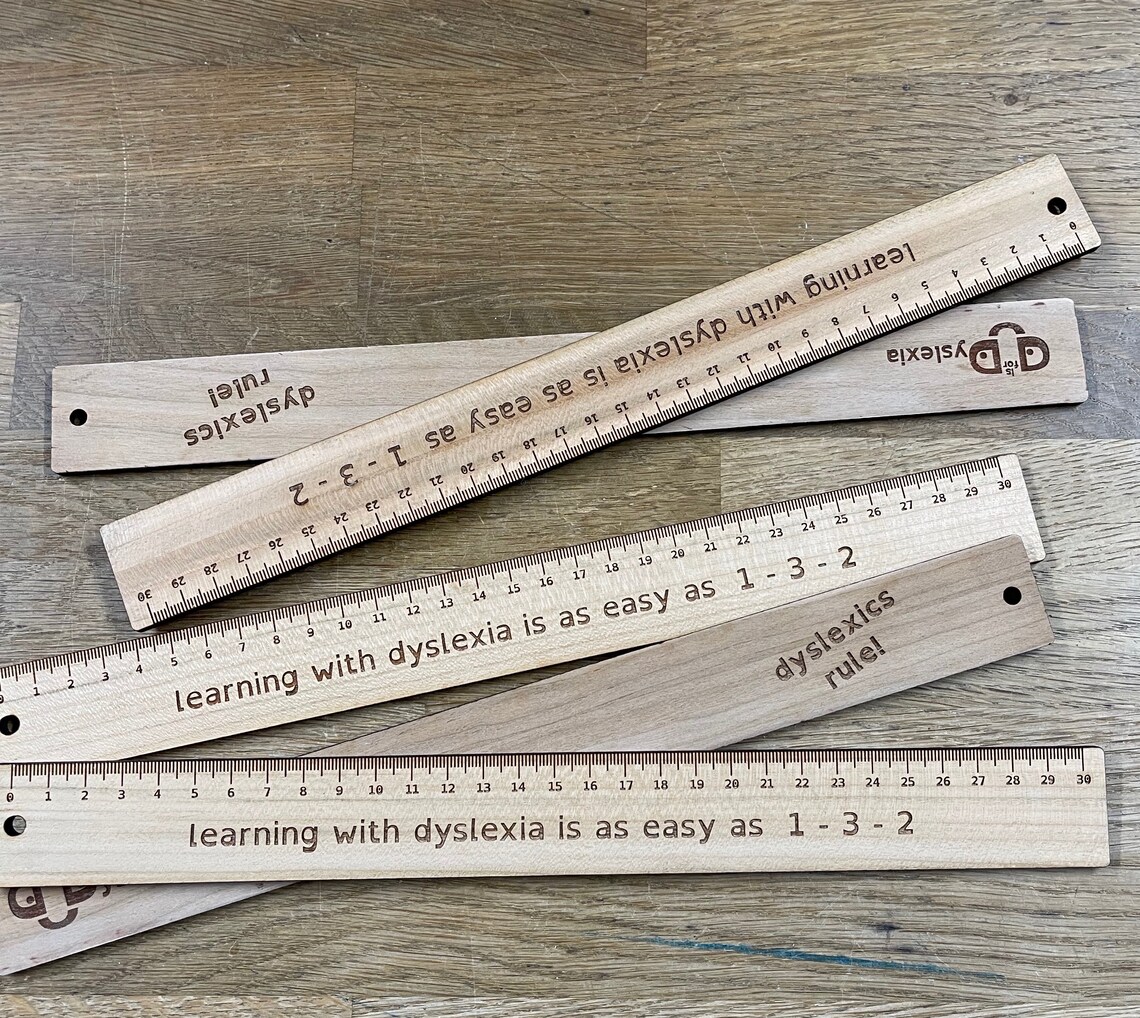 30cm ash wood ruler dyslexia Etsy