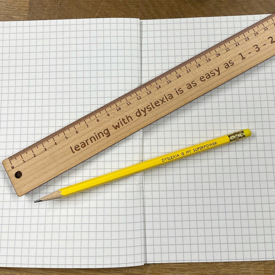 30cm ash wood ruler dyslexia Etsy